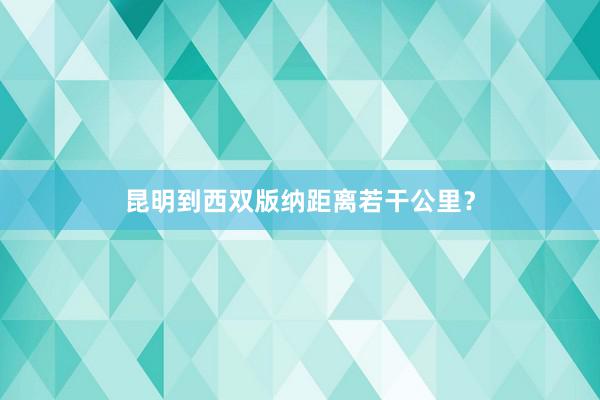 昆明到西双版纳距离若干公里？