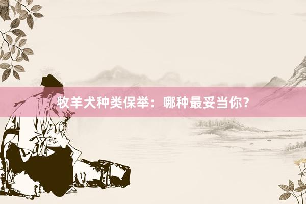 牧羊犬种类保举：哪种最妥当你？